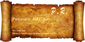 Petrucz Réka névjegykártya